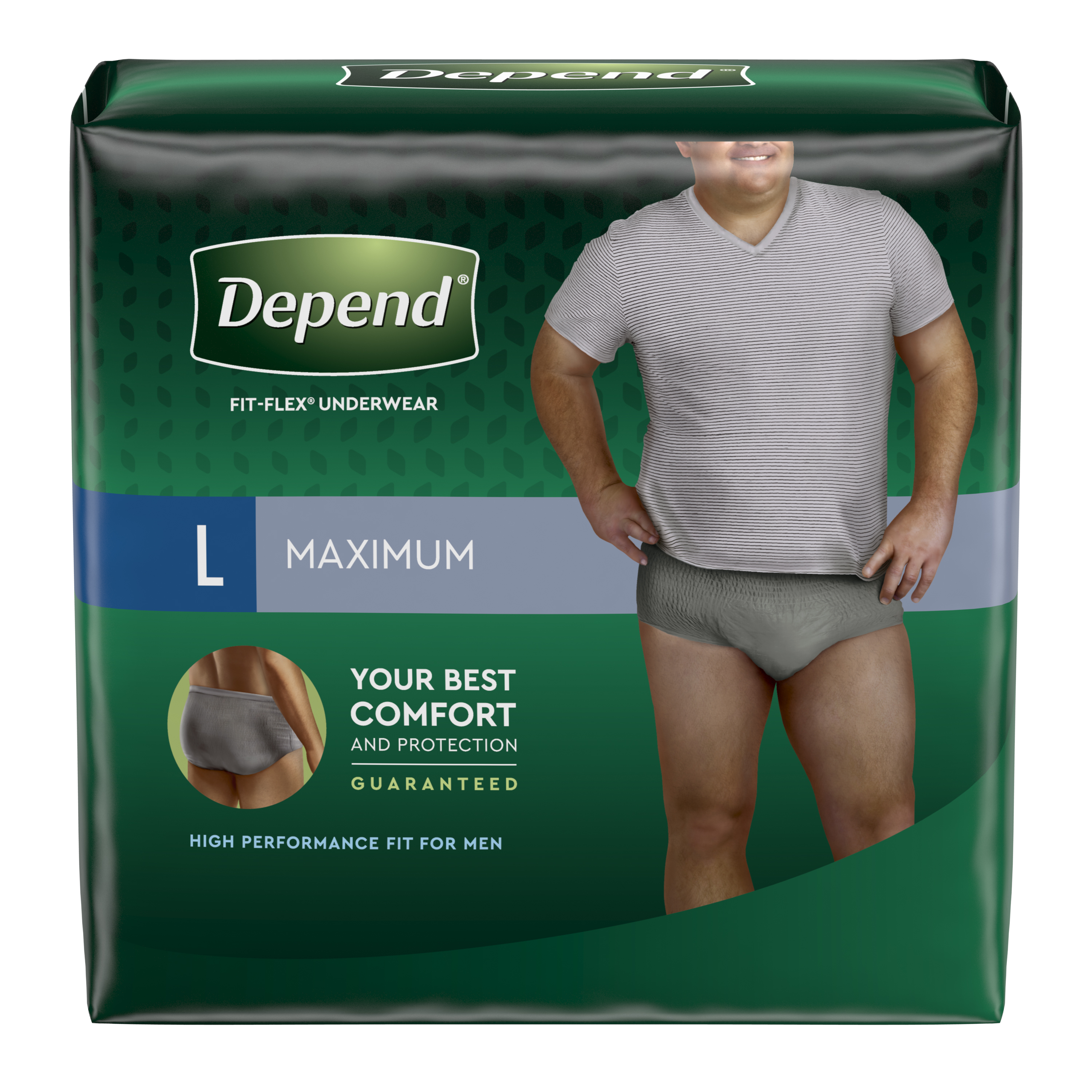 Depend® FIT-FLEX® Underwear for Men - Maximum Absorbency (S-M/L/XL