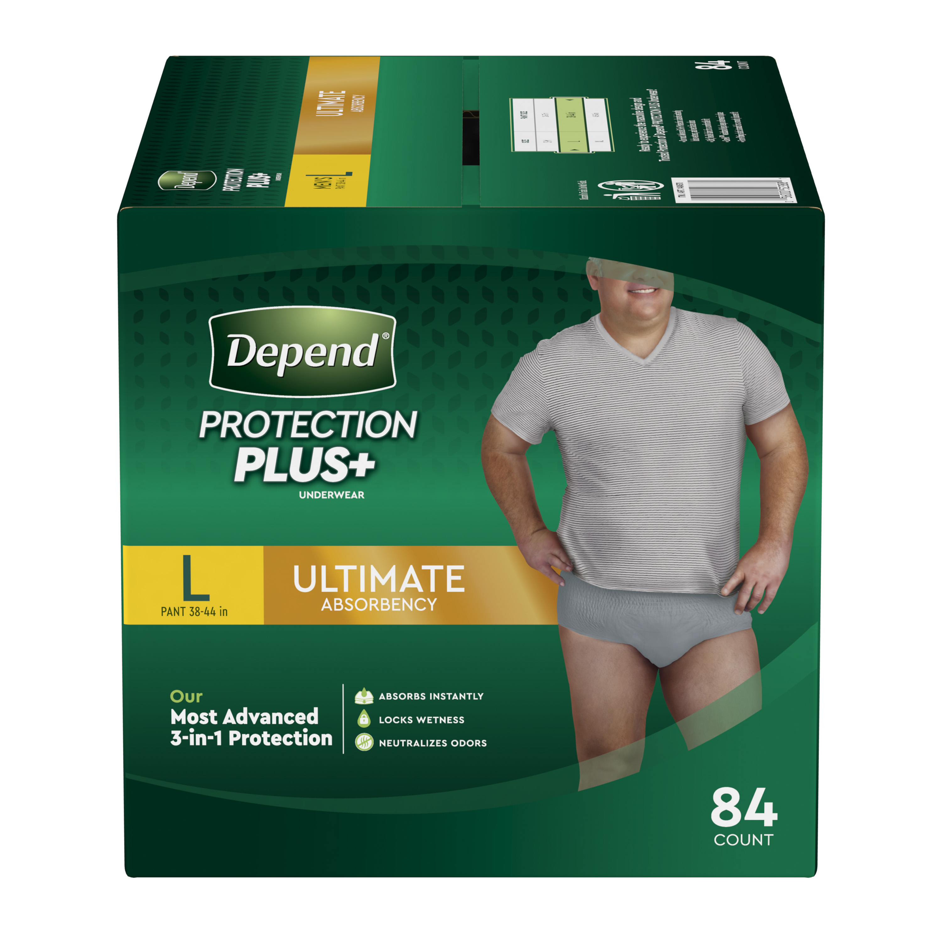 Depend® Protection Plus+ Underwear for Men Ultimate Absorbency (S-M/L/XL)